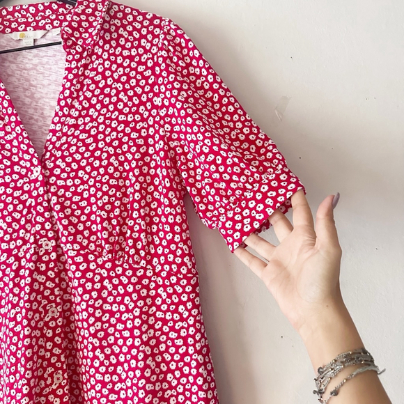 Boden Jersey Mini Dress Women's Size 10 Red White - Picture 6 of 11